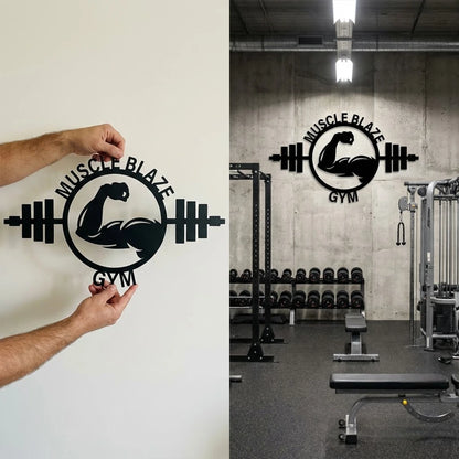 Personalized Muscle Gym Metal Sign