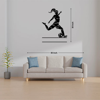 Girl Soccer Player Custom Metal Monogram Size reference