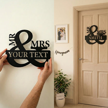Mr & Mrs Personalized Metal Sign