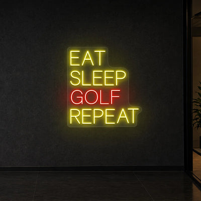 Eat Sleep Golf & Repeat Neon Sign