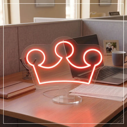 Royal Crown Mini Neon Sign in Red color