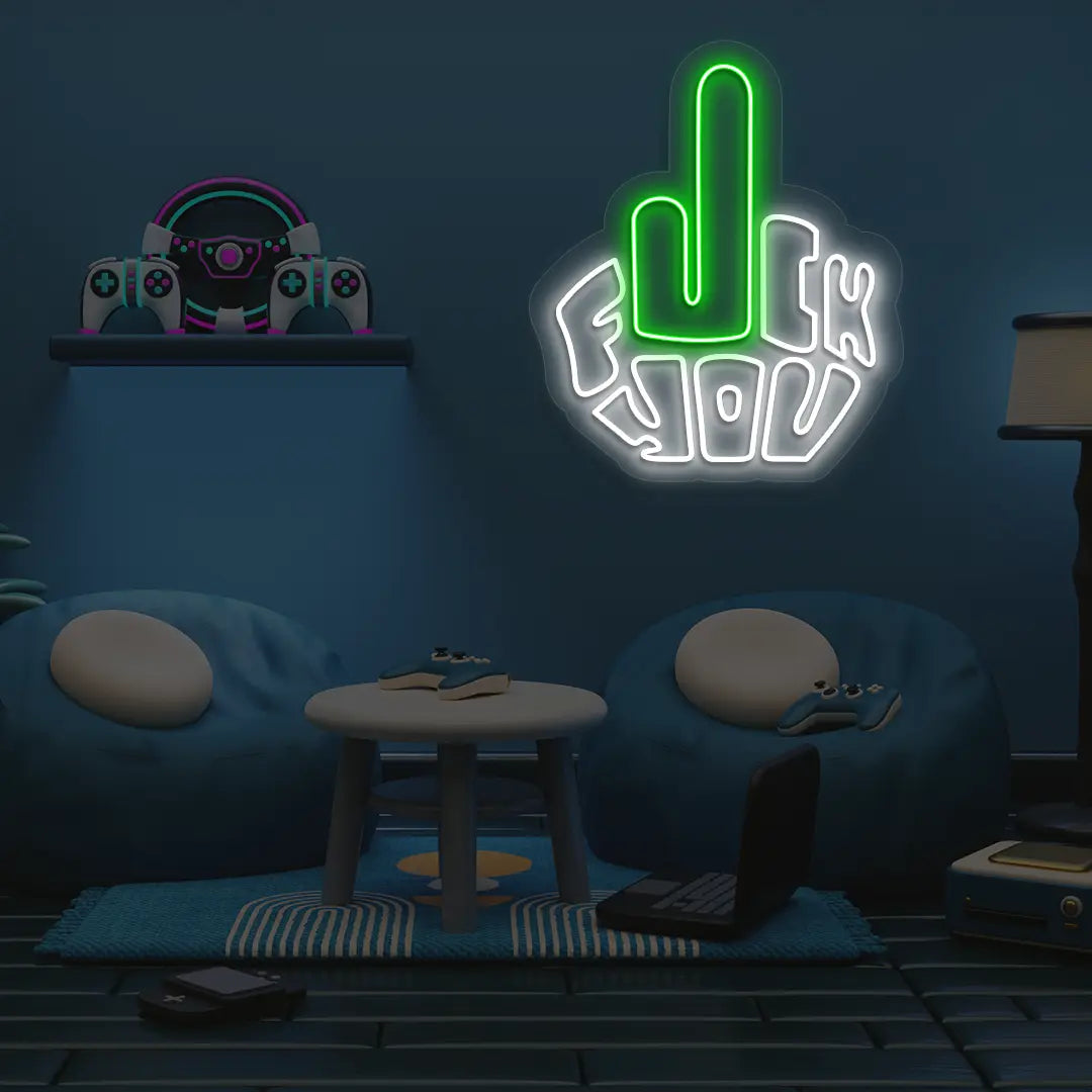 F*ck You Neon Artwork in Green Color