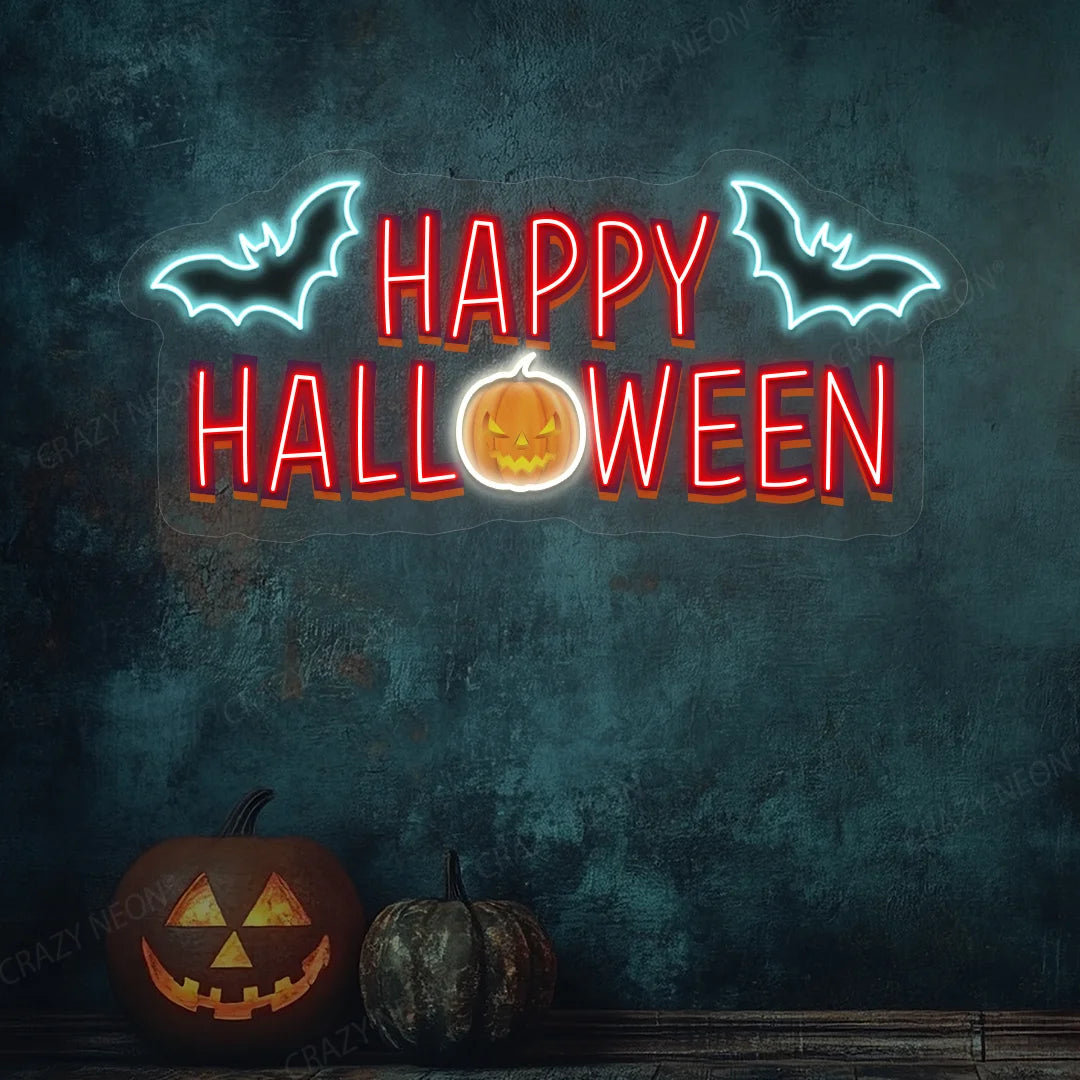 Happy Halloween Neon Artwork | Iceblue