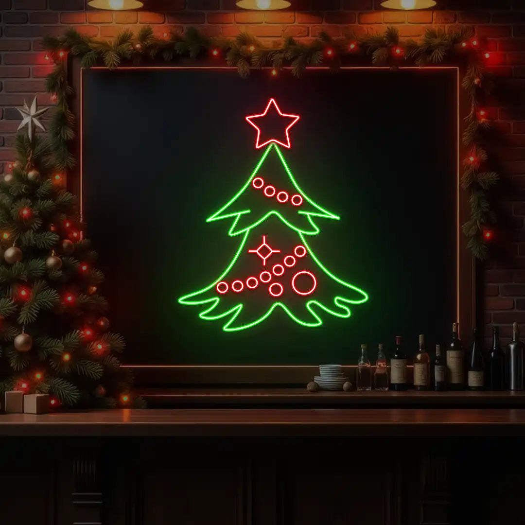 Starlight Christmas Tree Neon Sign | Red