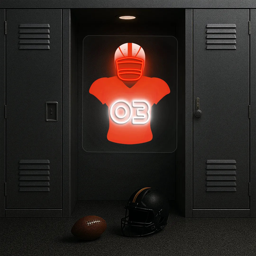 Arizona Baker 03 Jersey Football Neon Artwork