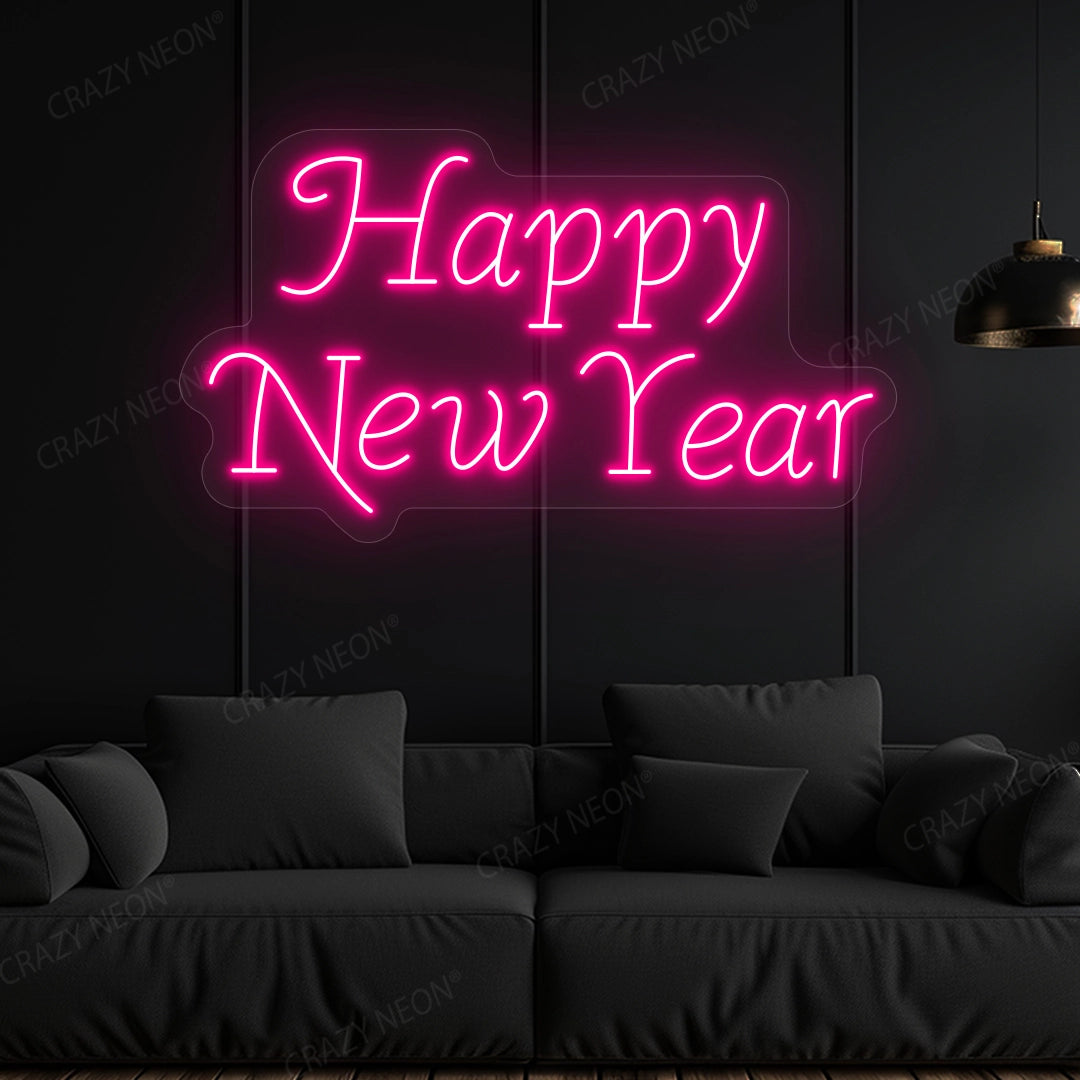 Happy New Year Neon Sign | Pink