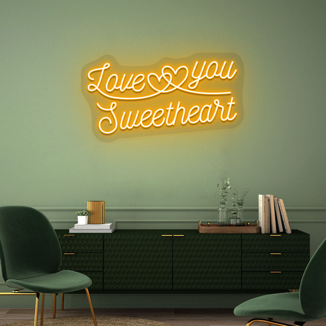 Love You Sweetheart Neon Sign
