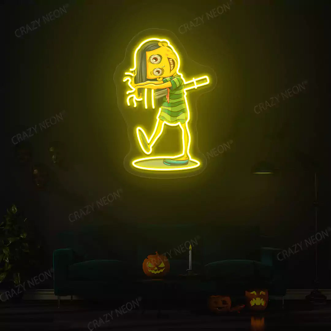 Demoness Neon Artwork | Yellow