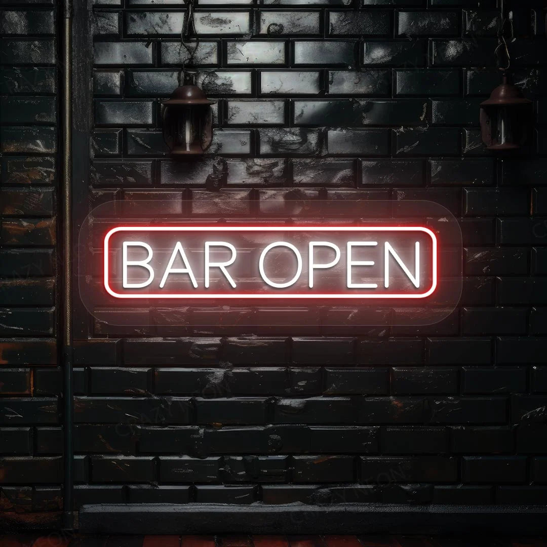 Bar Open sign | red