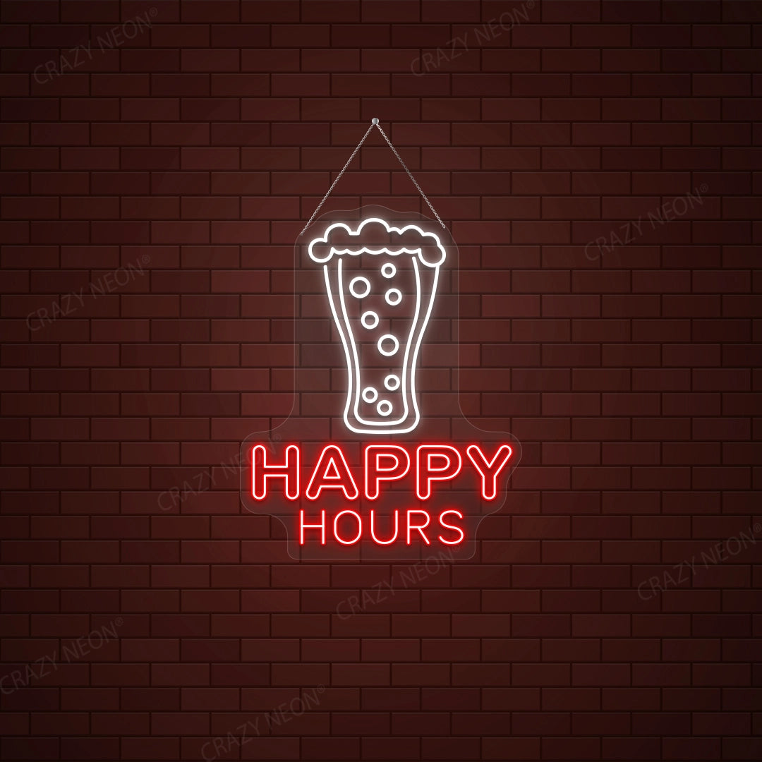 Happy Hours LED Beer Sign | white