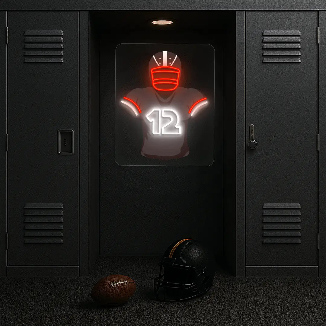 Cleveland Sanders 12 Jersey Football Neon Artwork