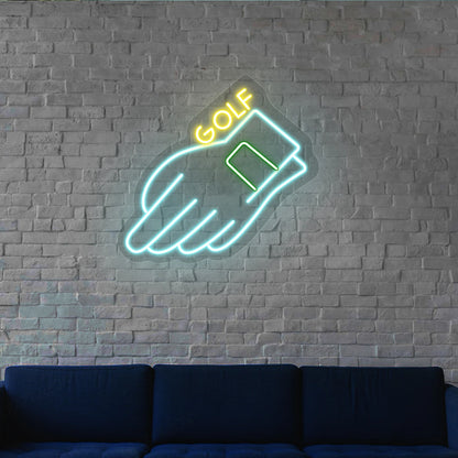 Hand Golf Neon Sign | iceblue