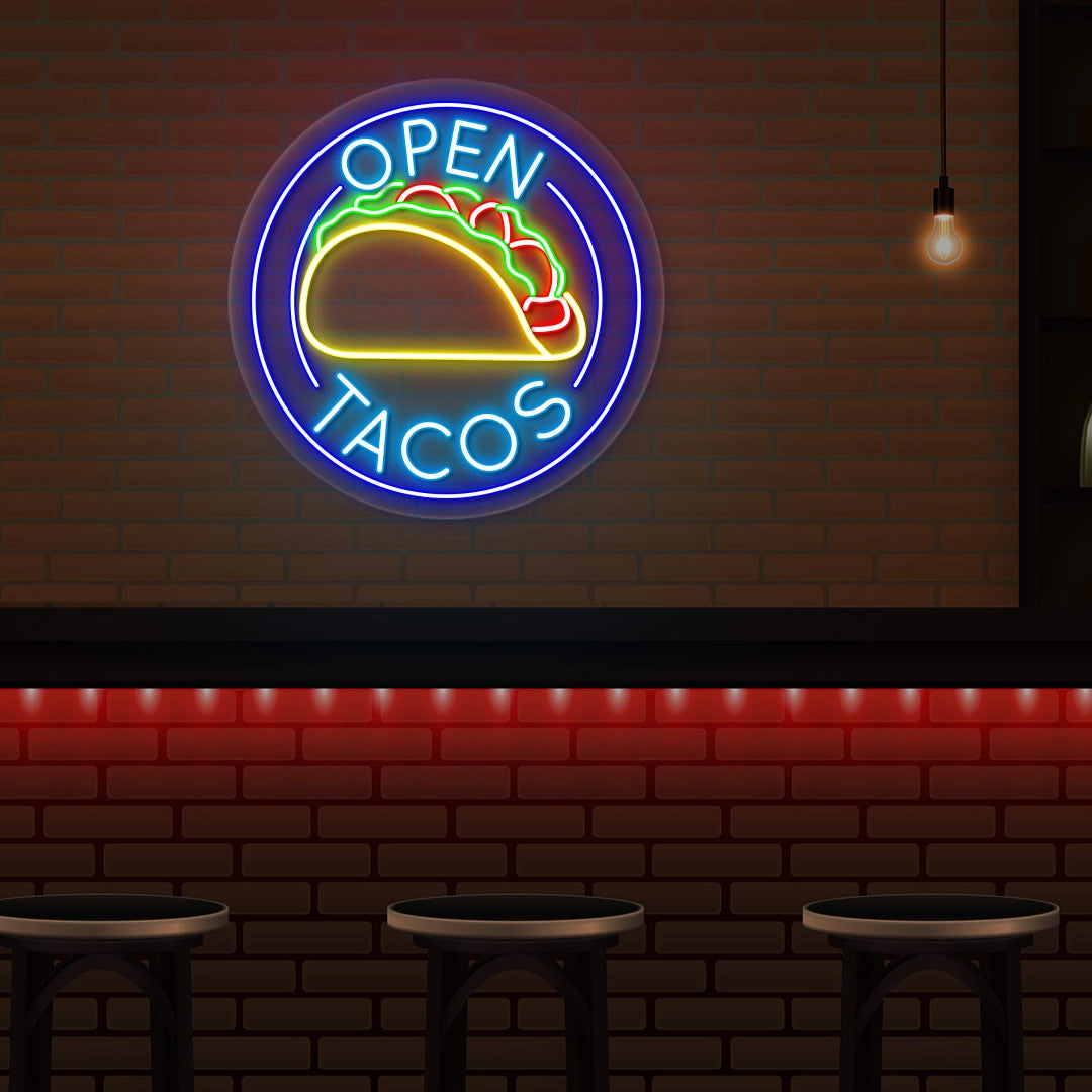 Open Tacos Neon Sign