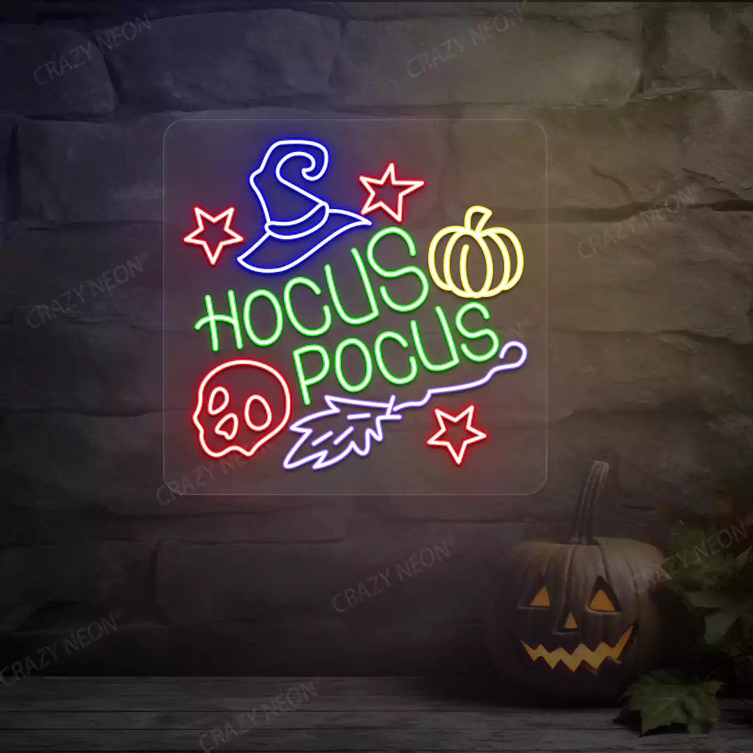 Hocus Pocus Witch Neon Sign | Green