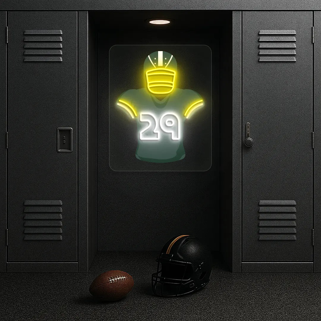 Green Bay Mckinney 29 Jersey Football Neon Artwork