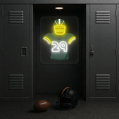 Green Bay Mckinney 29 Jersey Football Neon Artwork