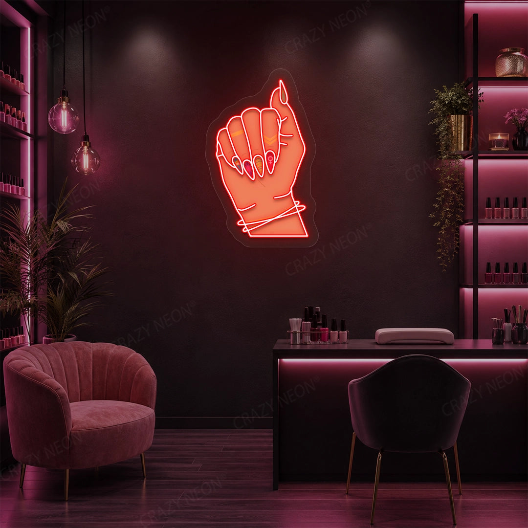 Nailed It Neon Artwork in Red color