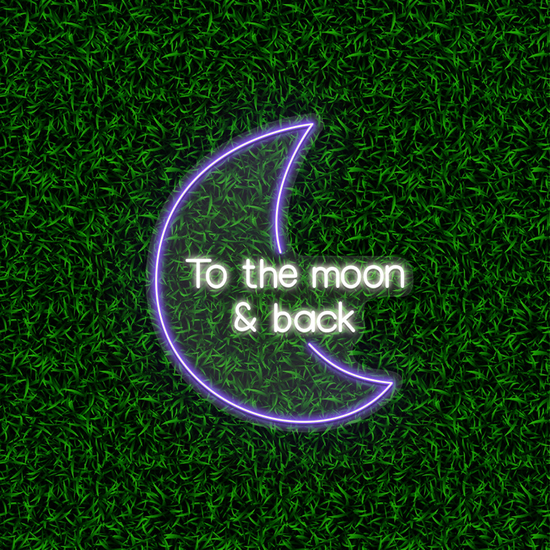 To The Moon And Back - Multicolor Neon Sign | CNUS012529 | Purple