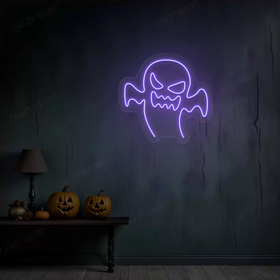 Evil Ghost Neon Sign | Purple