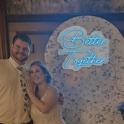Better Together Neon Sign in Iceblue color