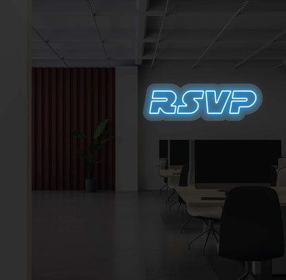 RSVP Neon Sign | Iceblue