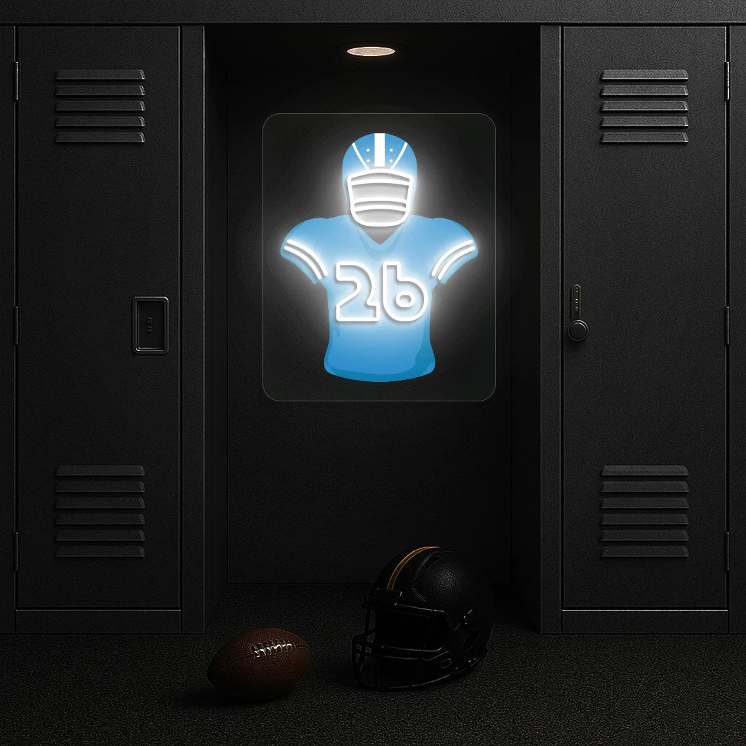 Detroit Gibbs 26 Jersey Football Neon Artwork
