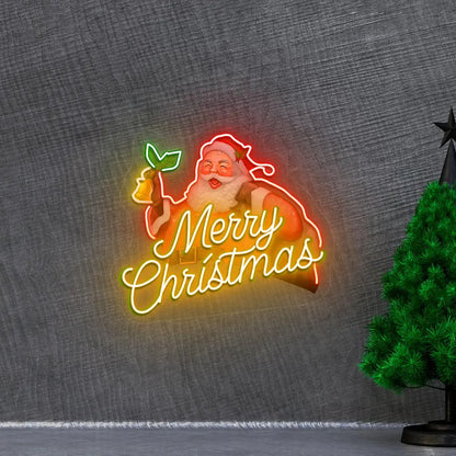 Merry Christmas Neon Artwork | Orange