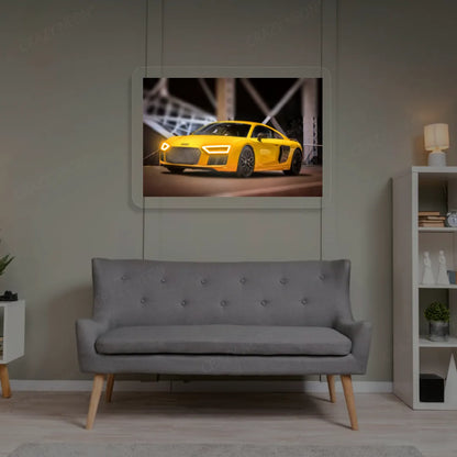 Yellow R8 Headlight Neon Artwork | Orange