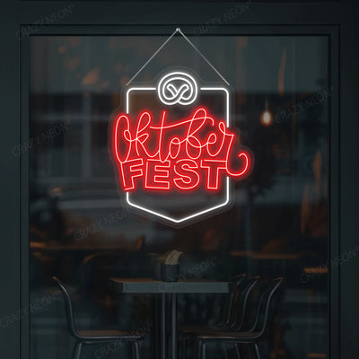 Oktoberfest Pretzel Neon Sign | White