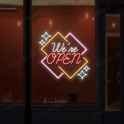 We're Open Neon Sign - Multicolor | Red