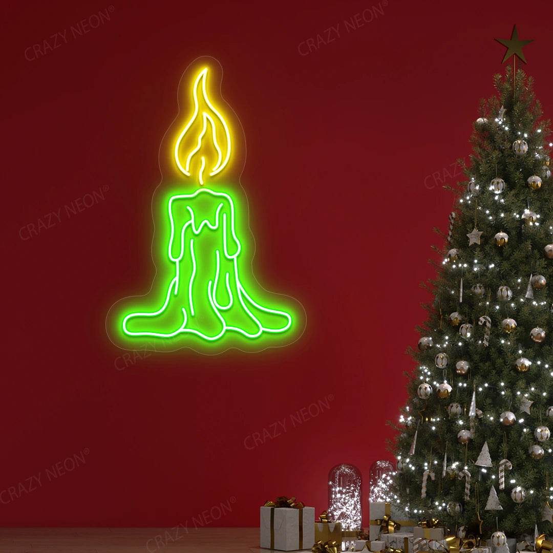 Candle Neon Sign | Green