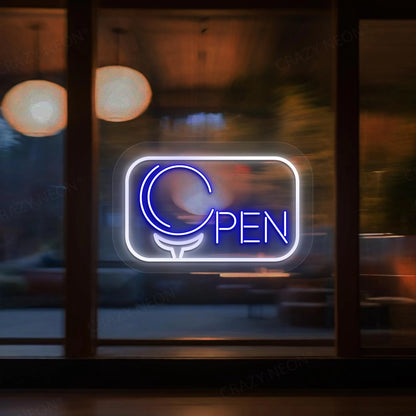 Open Golf Neon Sign | Blue