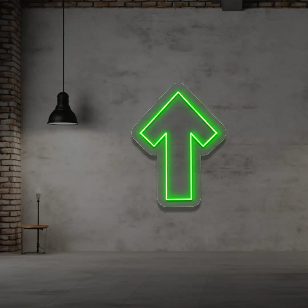 Upward Geometric arrow in Green color