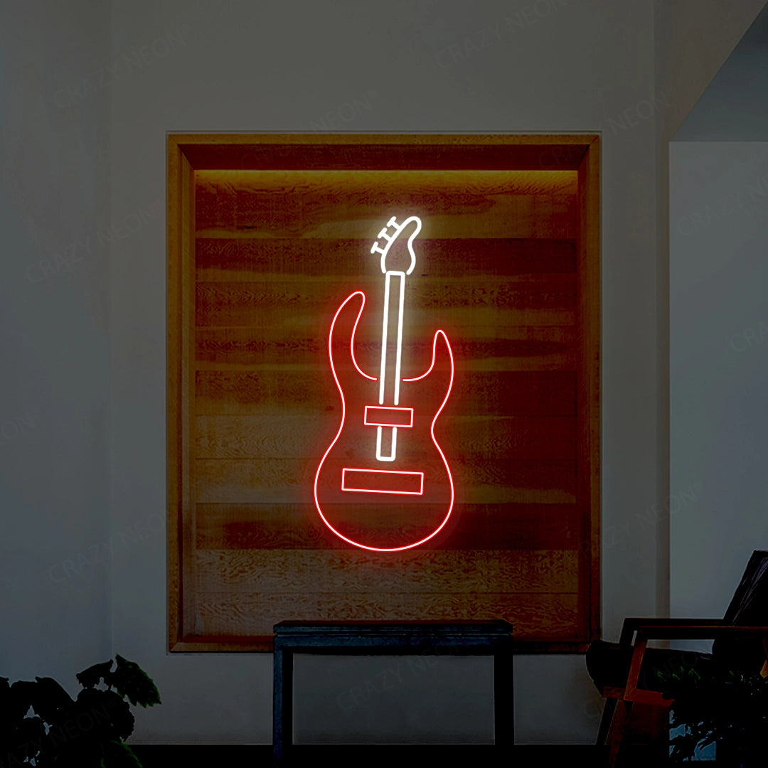 Guitar Neon Sign | Red