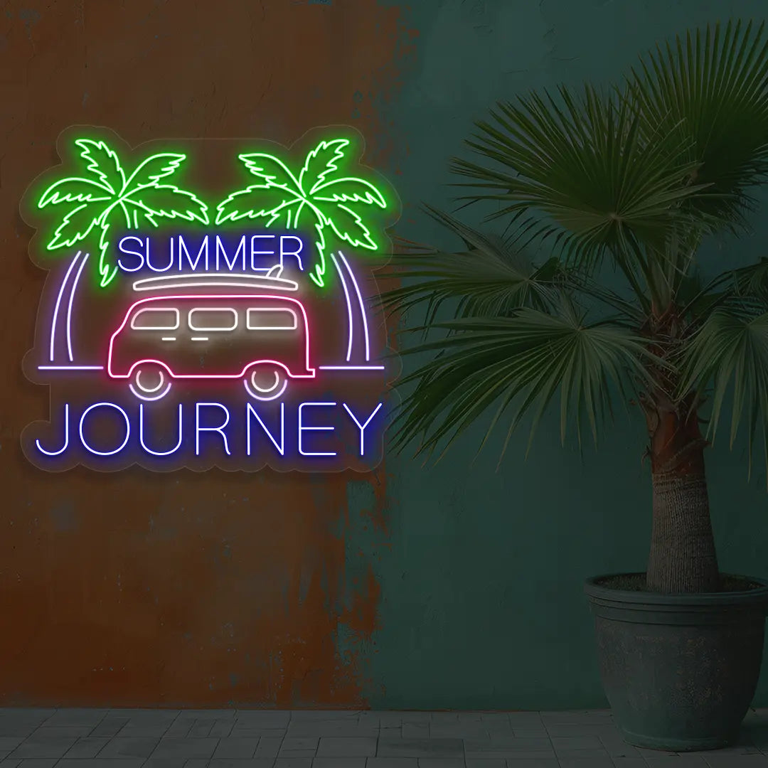 Summer Journey Neon Sign in Blue color