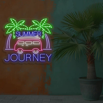 Summer Journey Neon Sign in Blue color