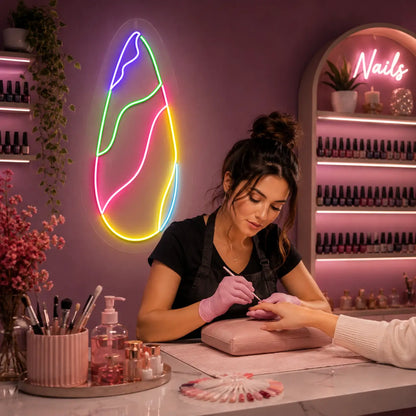 Prismatic Polish Nail Neon Sign in Multicolor