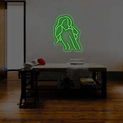 Elegant Girl Neon Sign | CNUS014674 | Green