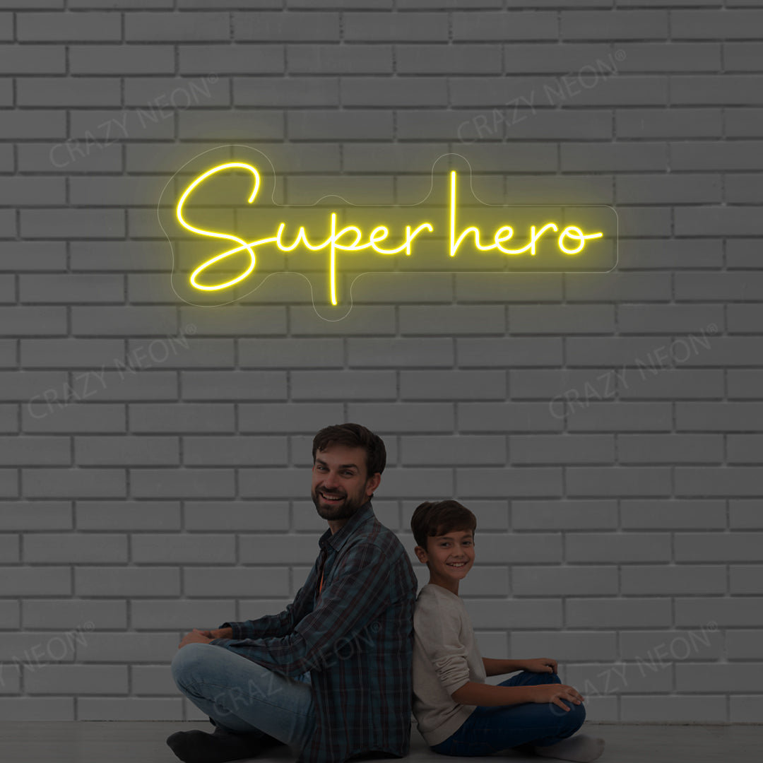 Superhero Neon Sign | Yellow