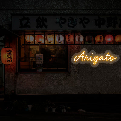 Arigato Neon Sign | Orange