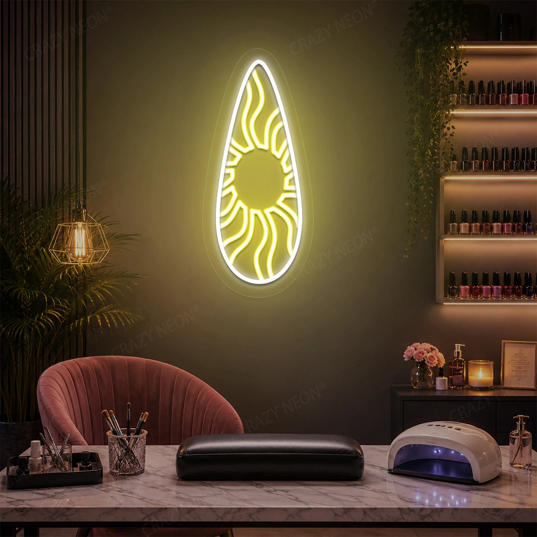 Aura Shine Nail Neon Sign in Yellow color