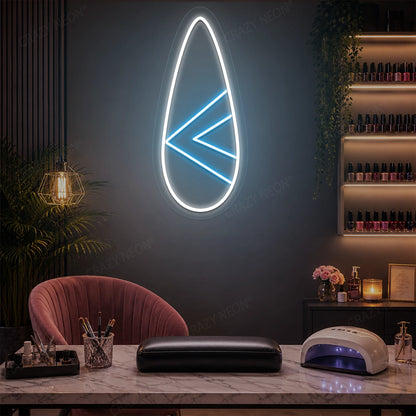 Sleek Nail Neon Sign in Iceblue color