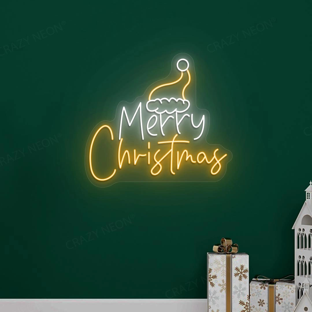 Christmas Cap Neon Sign | Orange