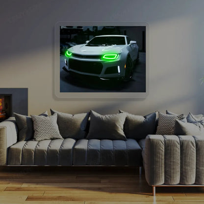 Chevy Camaro Headlight Neon Artwork | Green