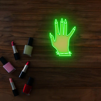 Nail Game Strong Neon Artwork in Green color