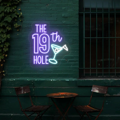 The 19th Hole Golf Neon Sign | purple