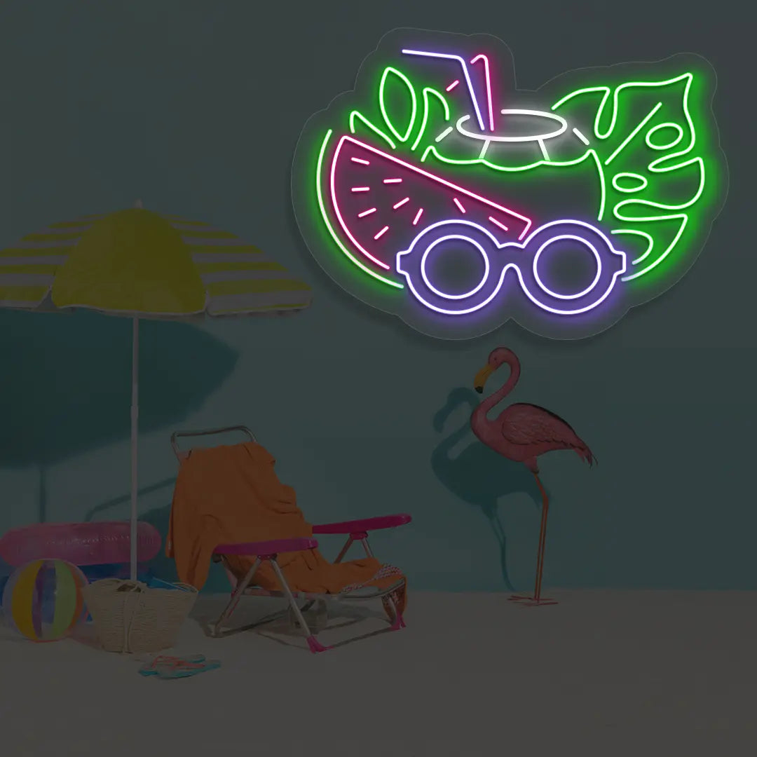 Coconut Chill Neon Sign in Purple color