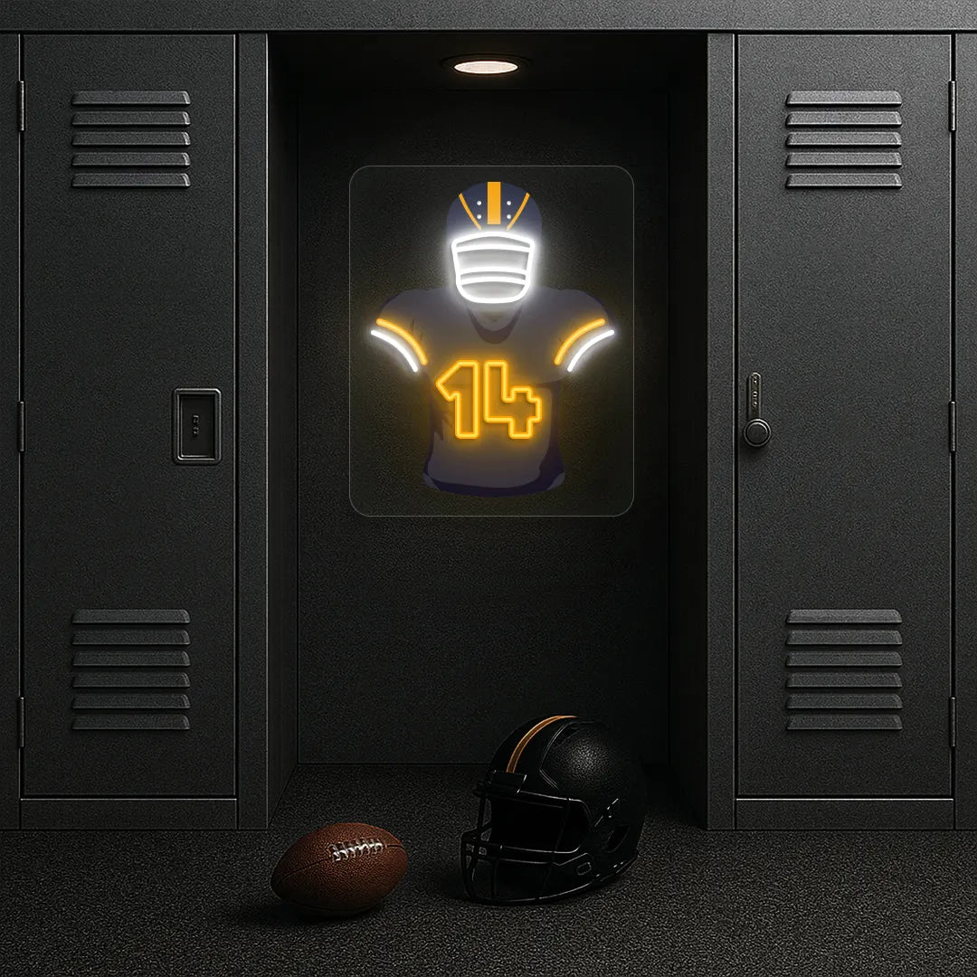 Denver Sutton 14 Jersey Football Neon Artwork