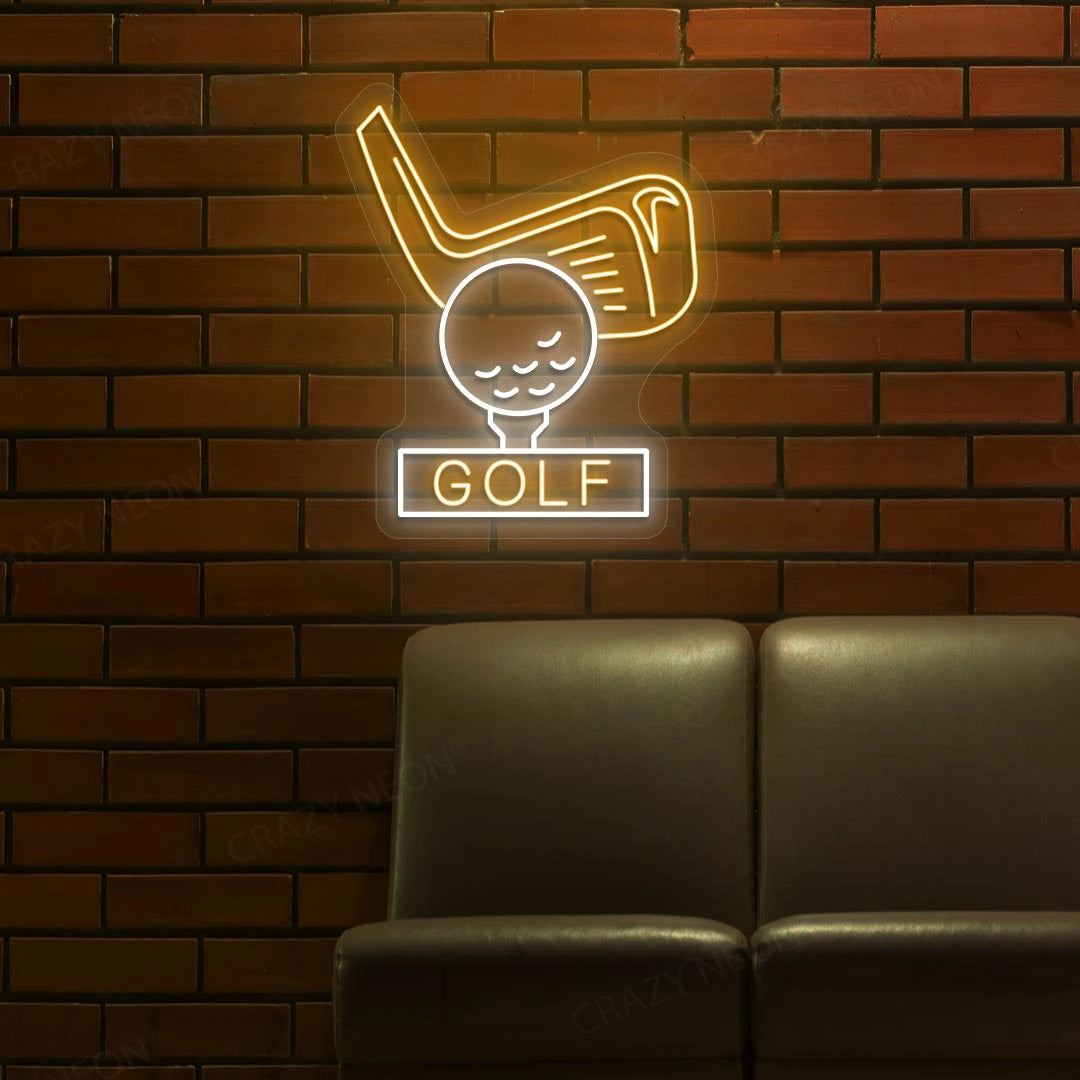 Golf Stick Neon Sign | yellow