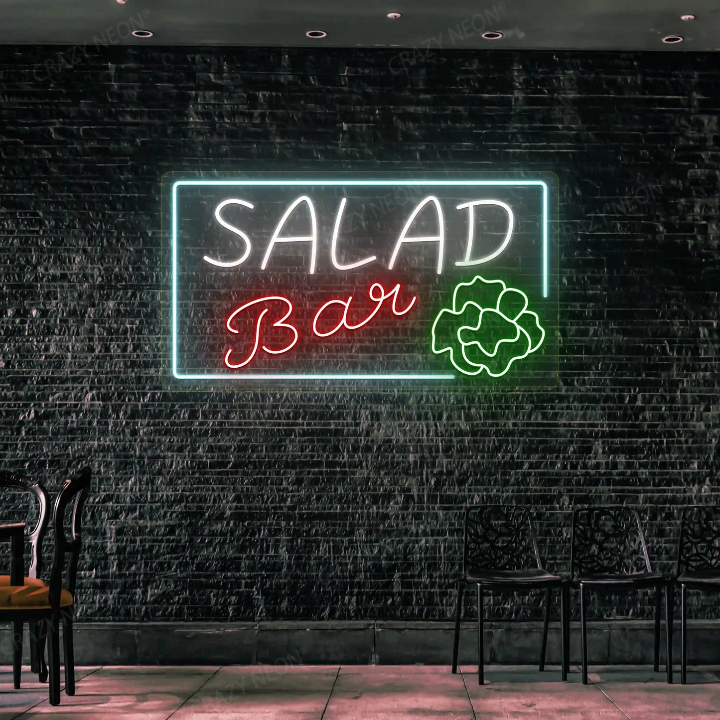 Salad Bar Neon Sign | Iceblue-White